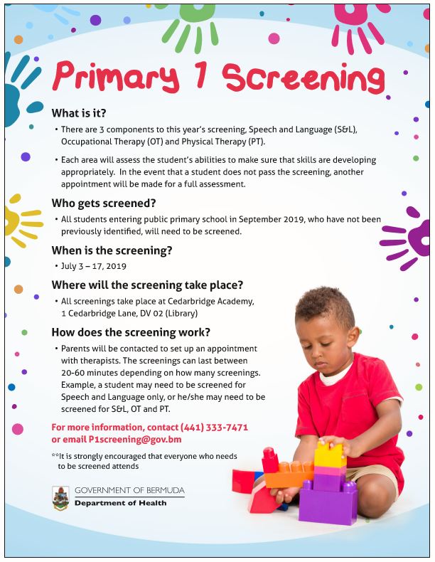 Primary 1 Screening - Department of Health