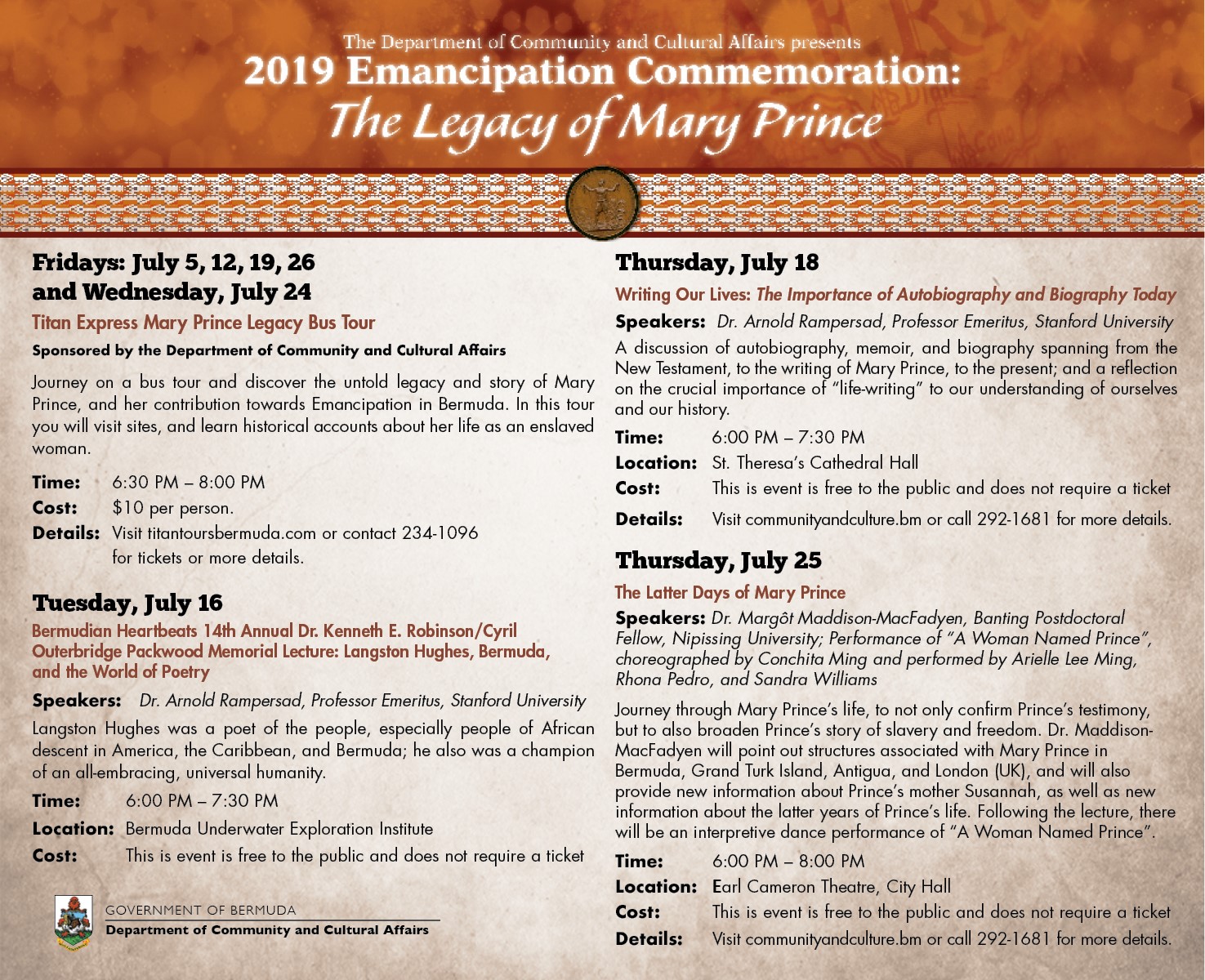 2019 Emancipation Commemoration: The Legacy of Mary Prince