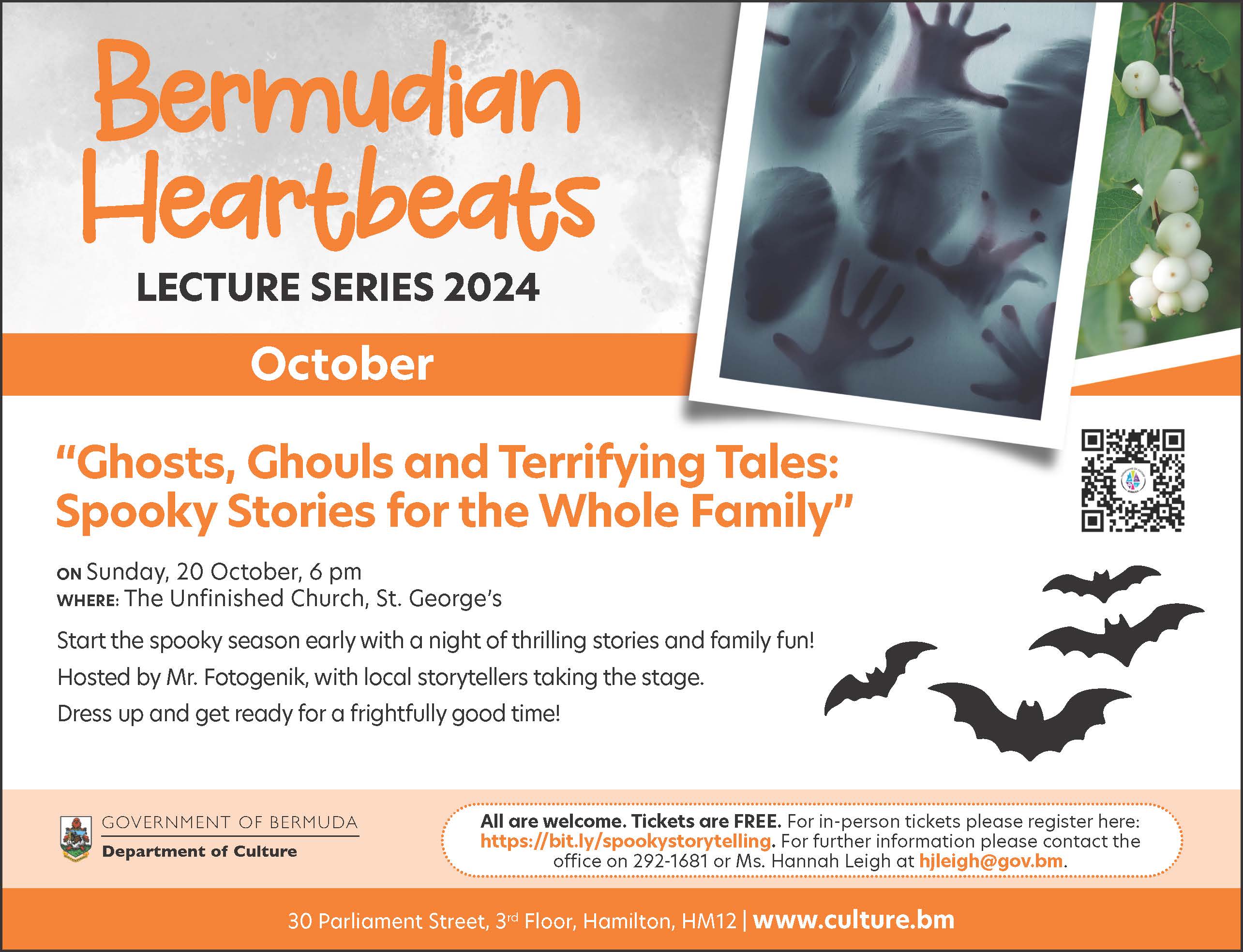 Bermudian Heartbeats Lecture Series - “Ghosts, Ghouls and Terrifying Tales: Spooky Stories for the Whole Family”