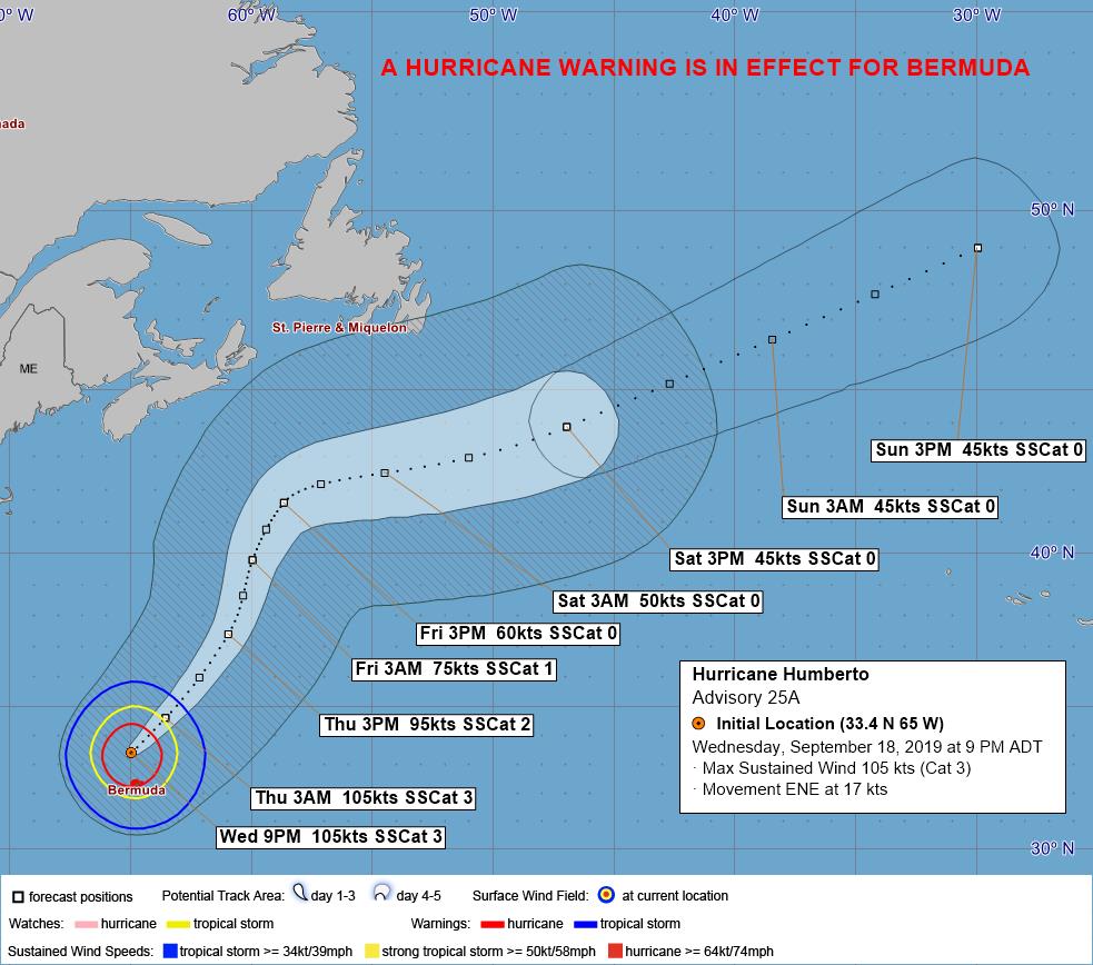 Hurricane Humberto Update 18 September, 2019 | 9:30 PM
