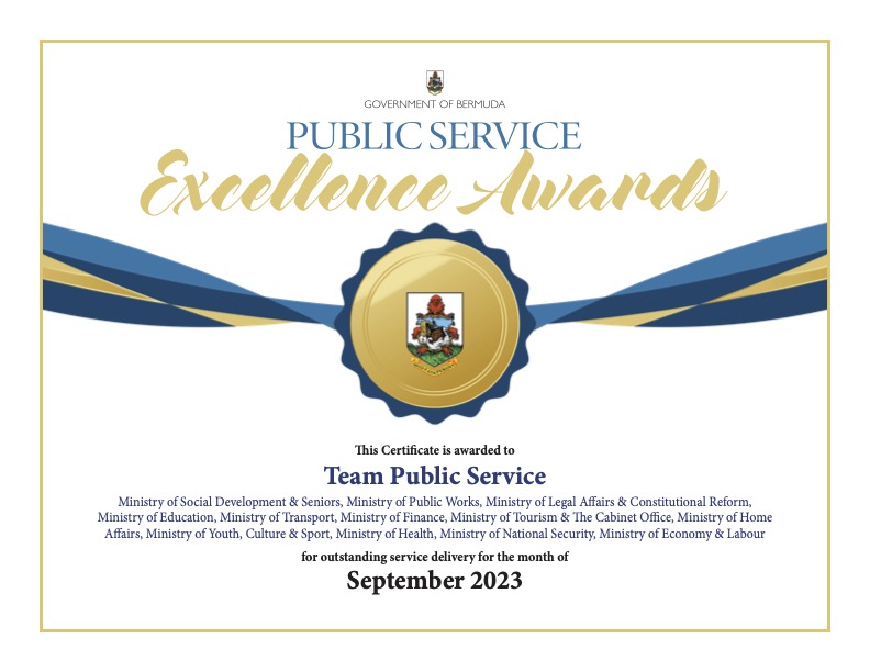 Team Public Service awarded PSEA for month of September