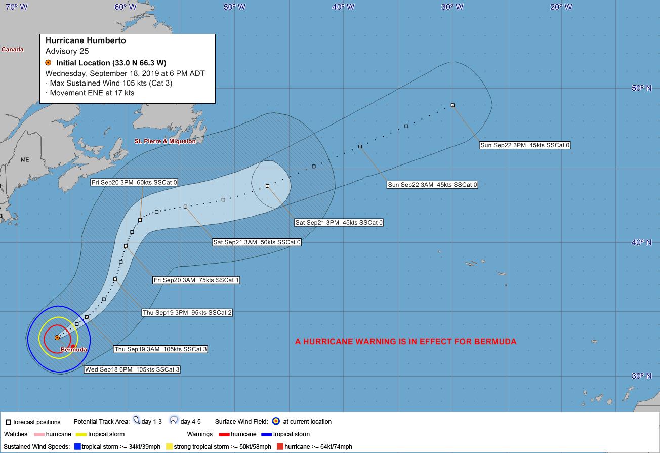 Hurricane Humberto Update 18 September, 2019 | 6:45 PM