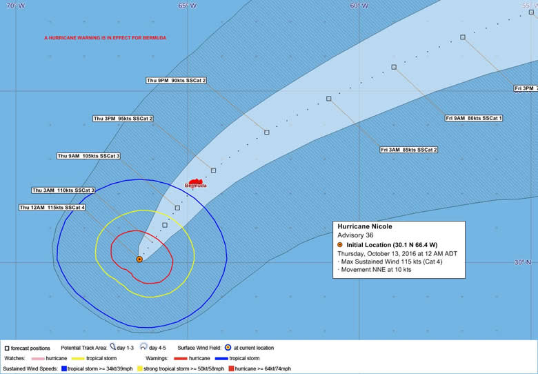 Hurricane Nicole update - October 12 at 12:00 am