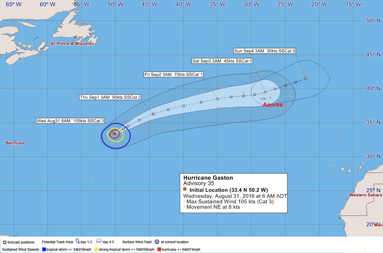 12noon Tue 30-Aug-2016 – EMO Update for Hurricane Gaston and other Tropical Systems