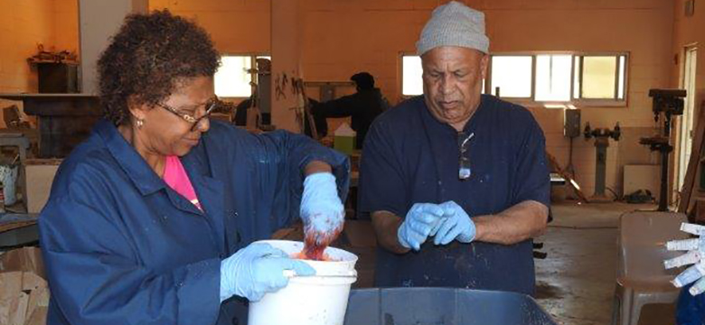 Dyeing of Sawdust for Bermuda Day floats