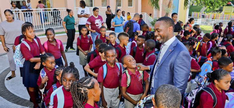 Premier Burt welcomes students on first day