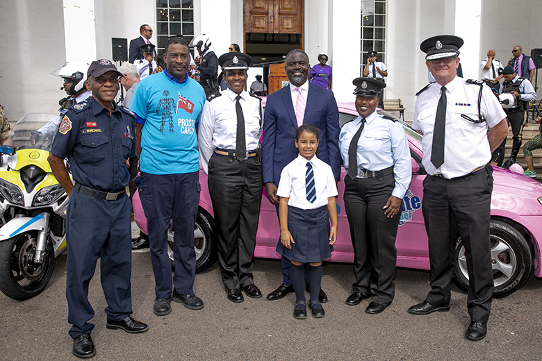 Minister Caines Speaks at the Bermuda Police Service Cancer Awareness Vehicle Unveiling
