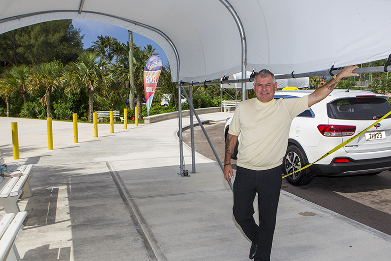 Minister DeSilva Visits Horseshoe Bay Beach To View Sun Canopies