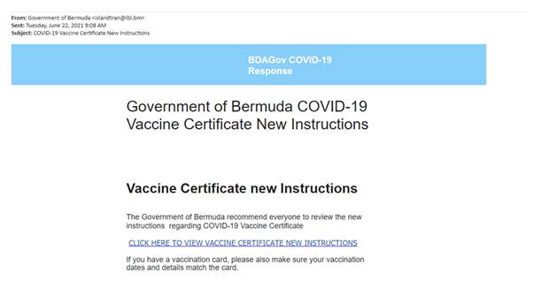 Ministry of Health Re-Cautions Public About Fake Vaccine Certificate Emails