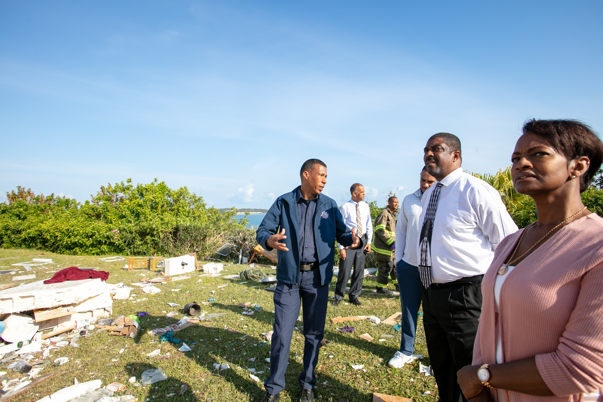 Minister of National Security Expresses Condolences after Visits Scene of Home Explosion