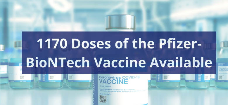 1170 Doses of the Pfizer-BioNTech Vaccine Available