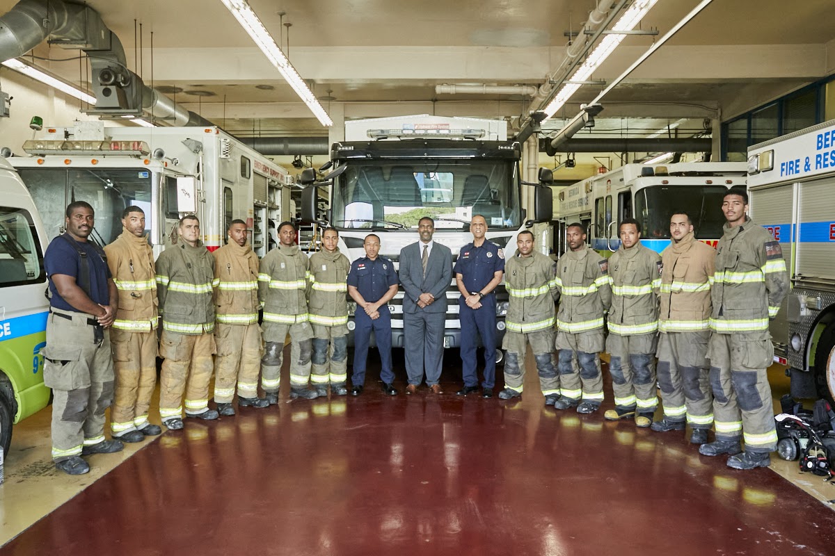 Minister Weeks Meets New Recruits to the Bermuda Fire & Rescue Service