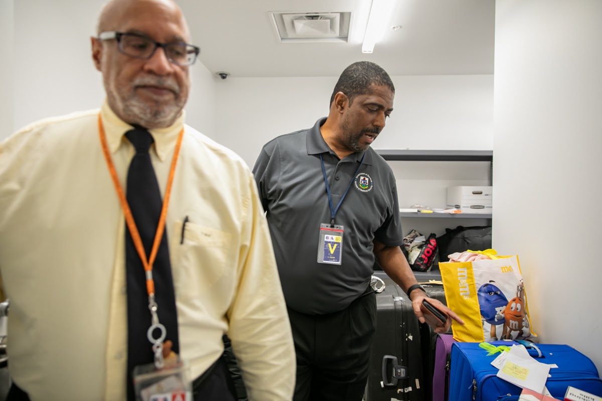 Minister Weeks observes LF Wade International Airport Customs Operations