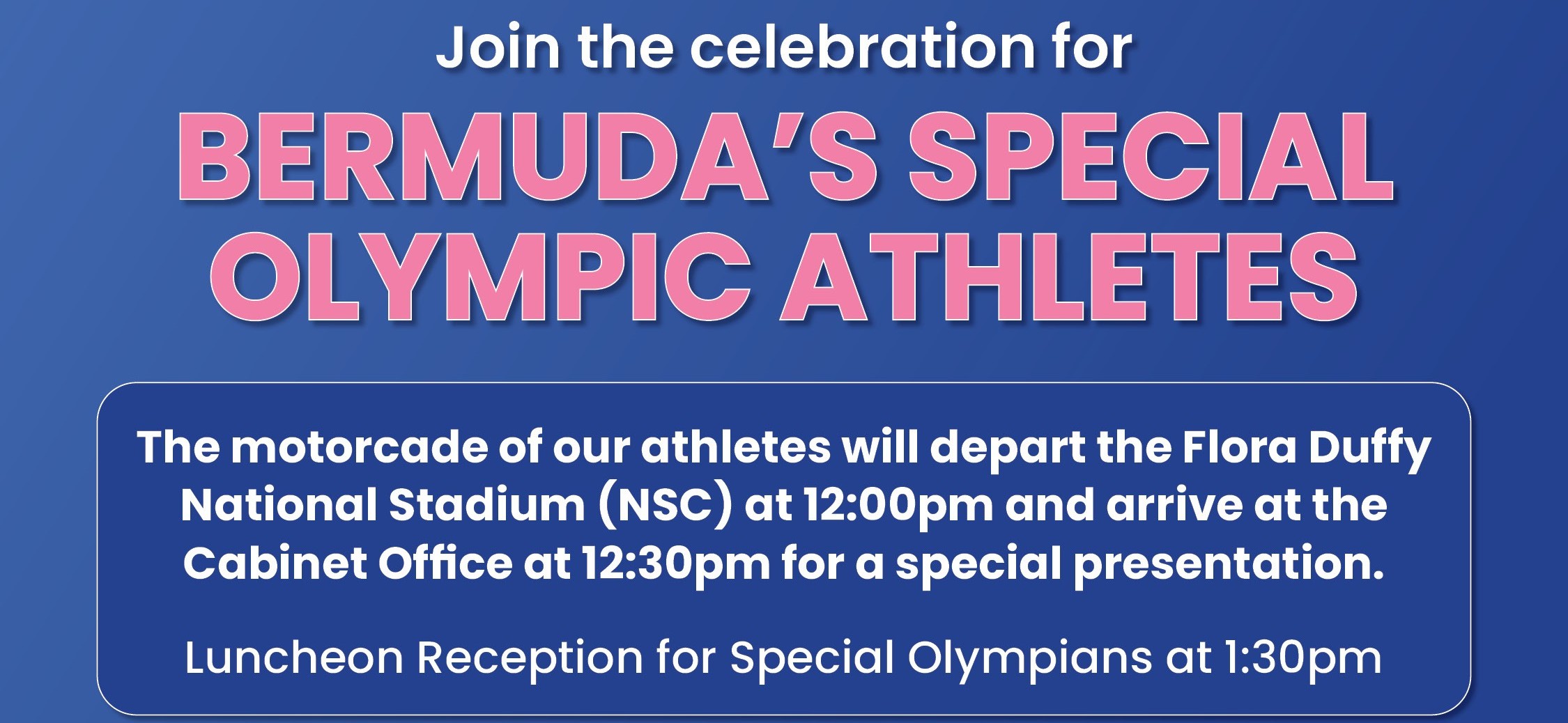 Motorcade Celebration, Recognition Events for Special Olympians
