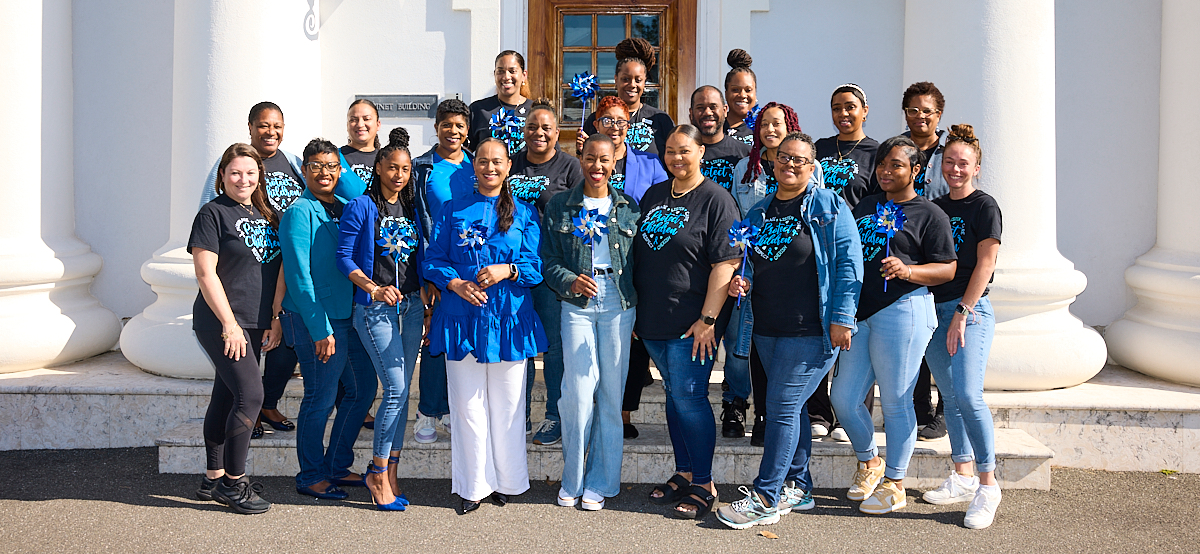 The Department of Child and Family Services Goes Blue for Child Abuse Prevention Month