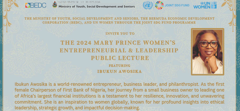 2024 Mary Prince Women's Entrepreneurial and Leadership Conference and Public Lecture with Ibukun Awosika