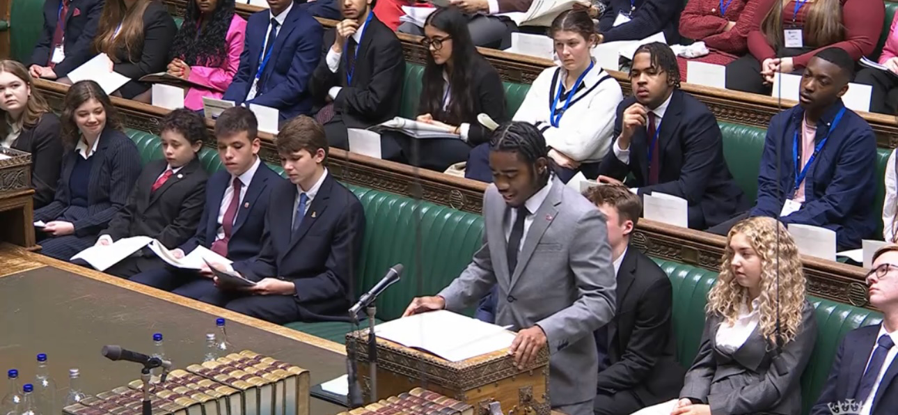 Vincent Darrell in the UK Youth Parliament