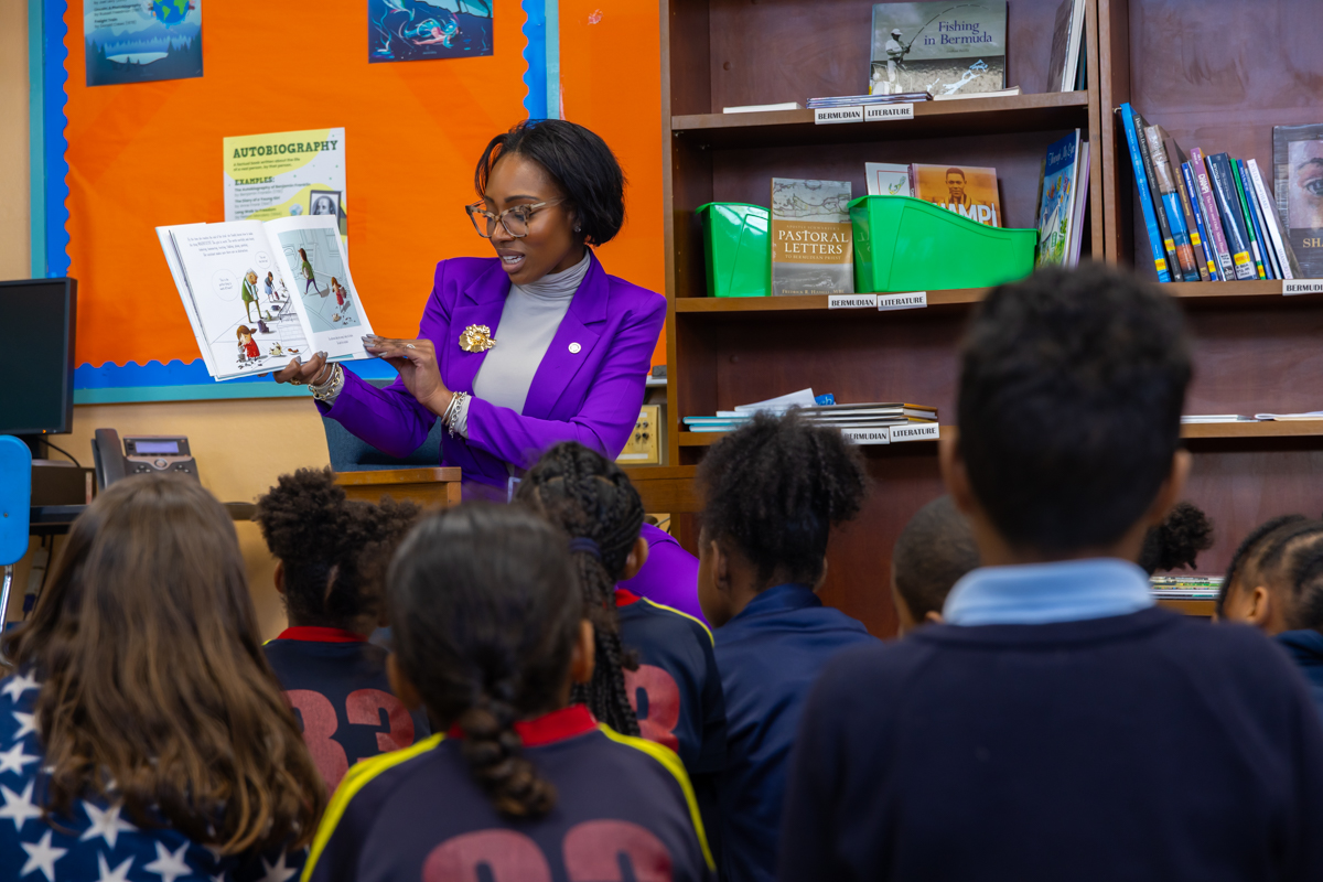 Minister Shares Joys of reading with Young Students