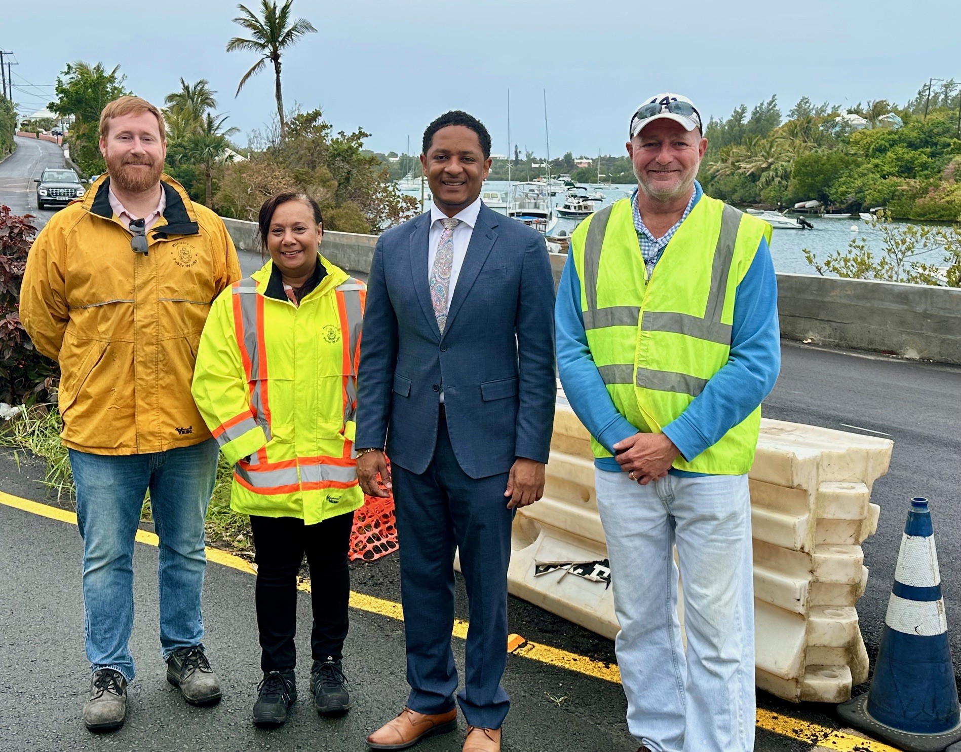 Minister Adams Inspects Completed Scaur Hill Safety Enhancement Works