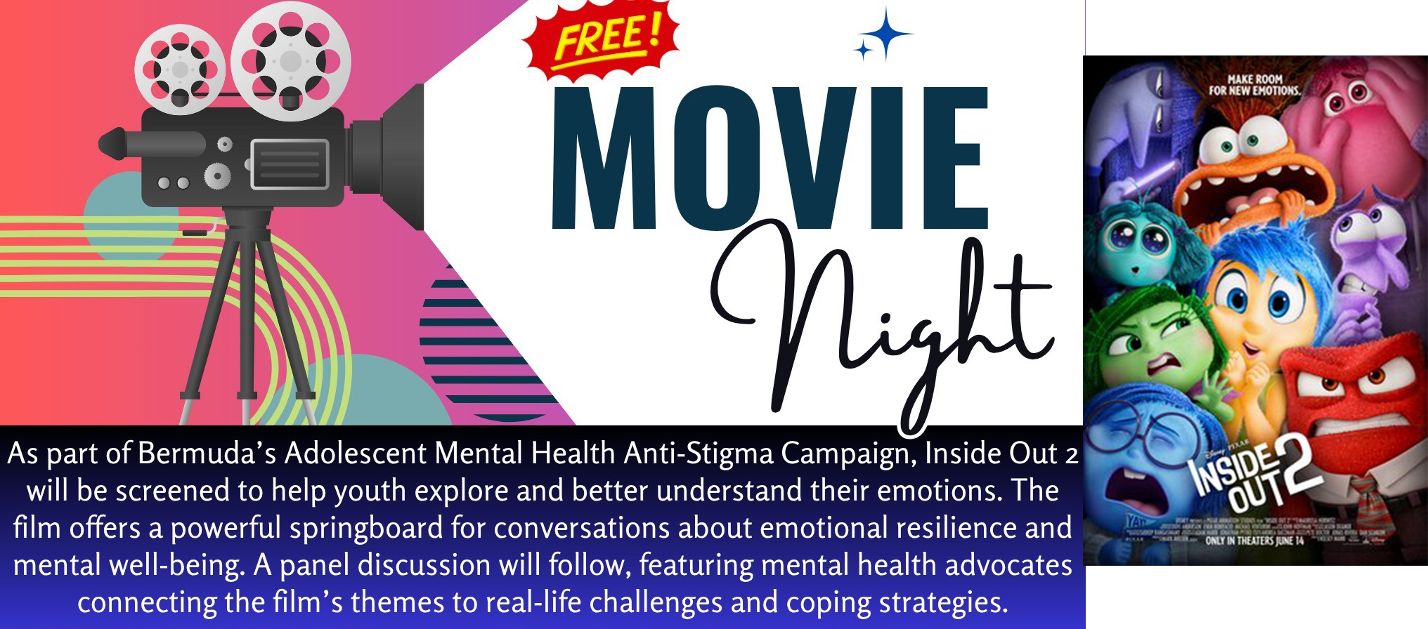 Ministry of Health invites young people and families to a free movie event “Inside Out 2” promoting adolescent mental health awareness