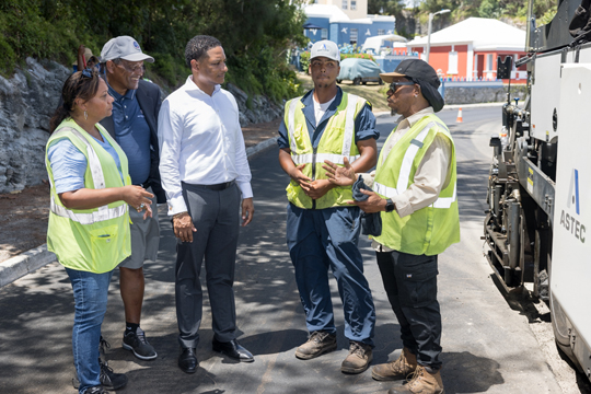 New Road Paver in Action at Mullet Bay