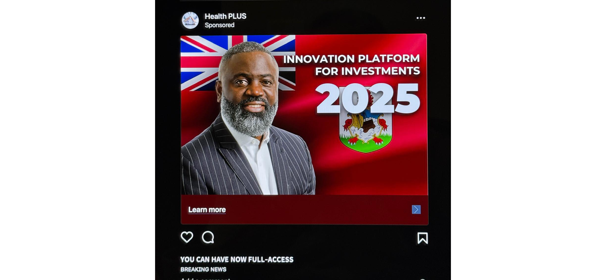 Government Warns Public of Fraudulent Investment Advertisements Using Wayne Caines' Image