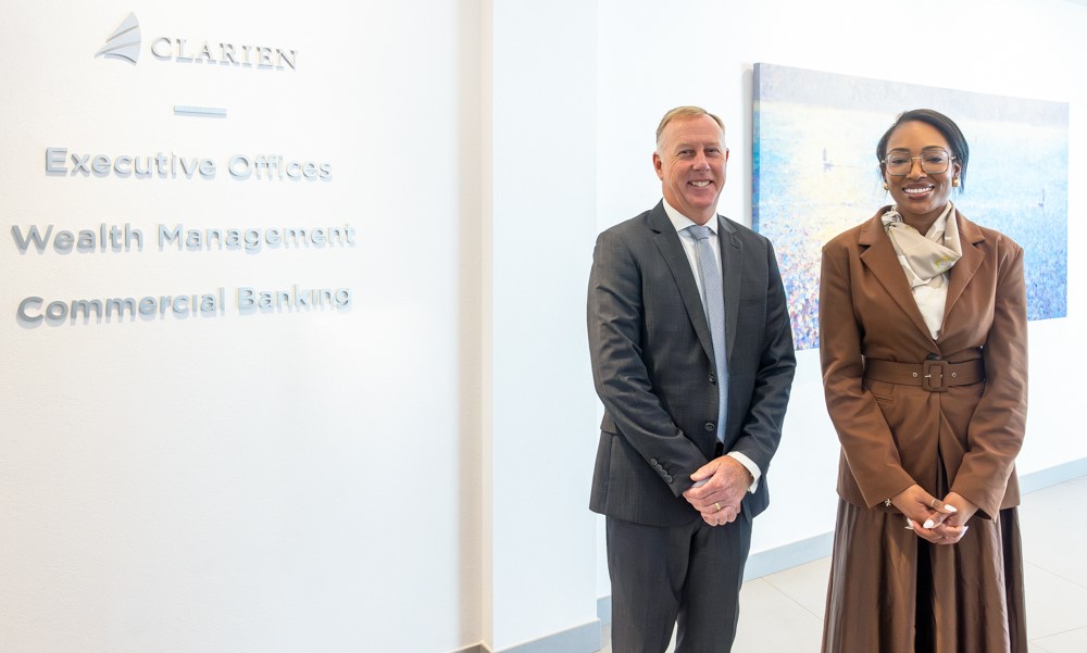 Minister of Home Affairs advocates for greater financial access with Clarien Bank Executives